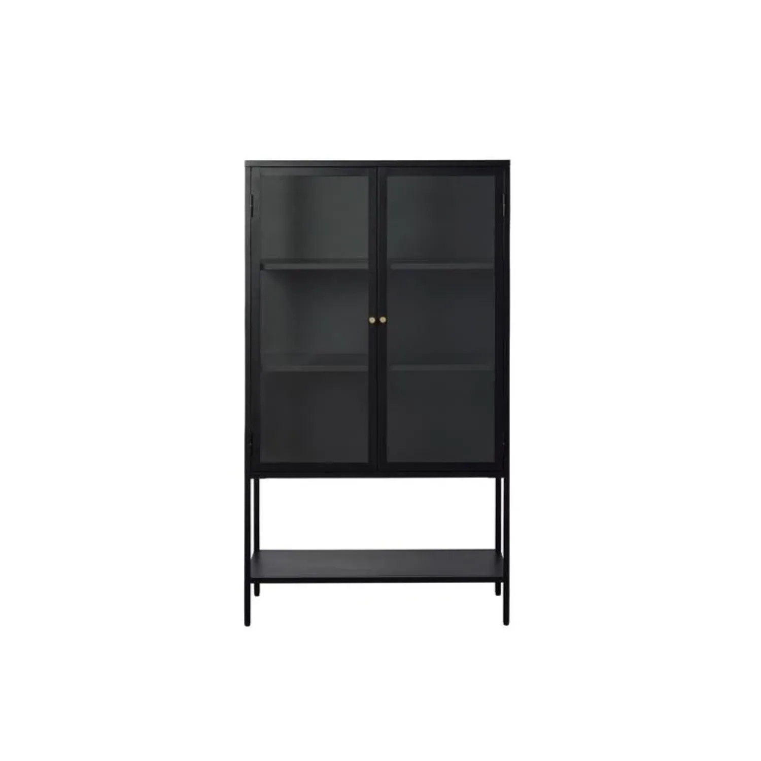 LykkeHome Vitrinekasten|Industriele Kasten|Tommy Vitrinekast Zwart 90cm
