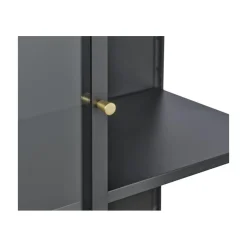 LykkeHome Vitrinekasten|Industriele Kasten|Tommy Vitrinekast Zwart 90cm