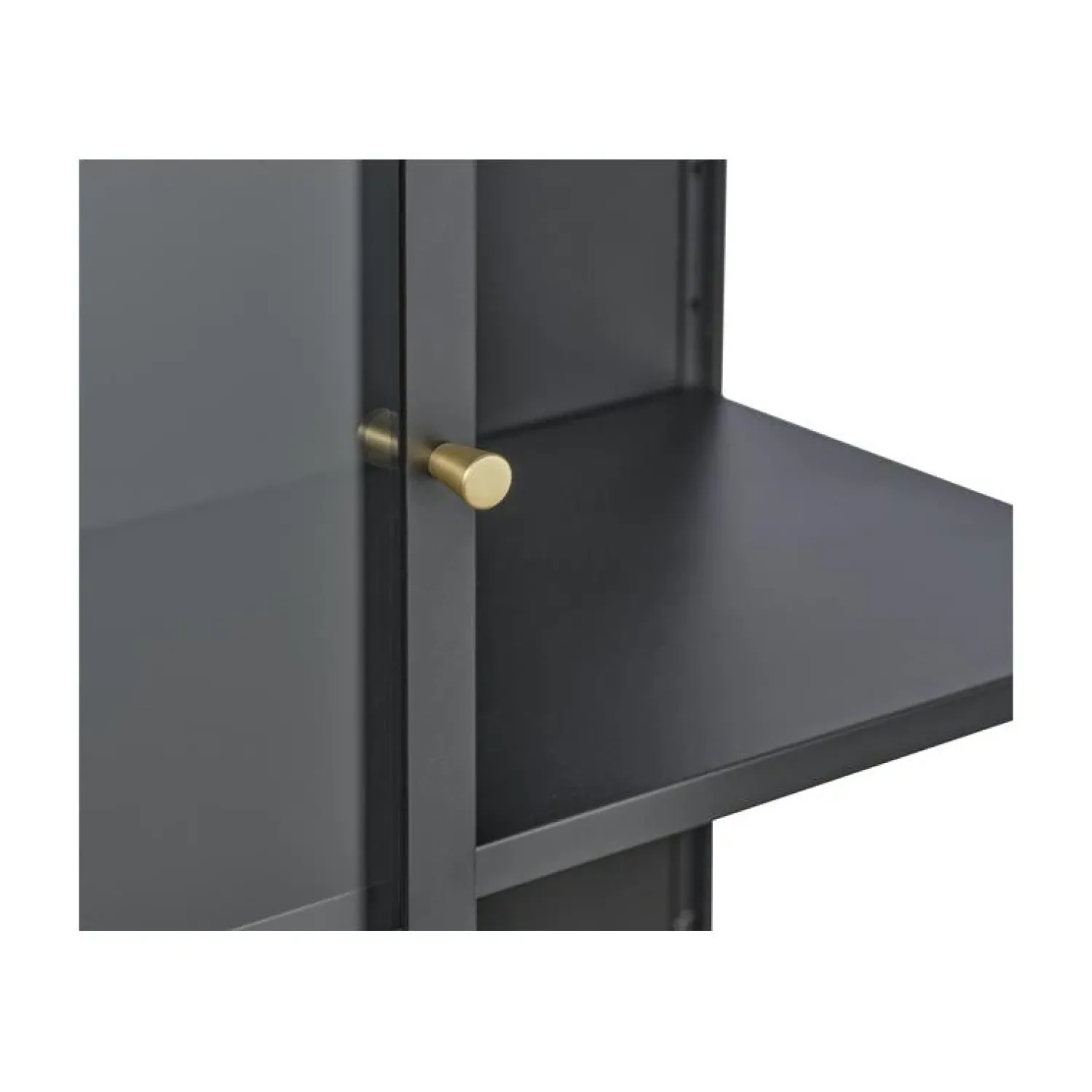 LykkeHome Vitrinekasten|Industriele Kasten|Tommy Vitrinekast Zwart 90cm
