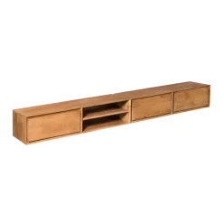 Furndea Industriele Kasten|Tv Meubels|Tony Zwevend Tv meubel Naturel Mangohout 280 cm