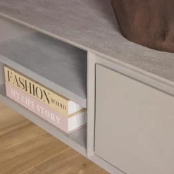 Furndea Industriele Kasten|Tv Meubels|Tony Zwevend Tv meubel Taupe Mangohout 160 cm