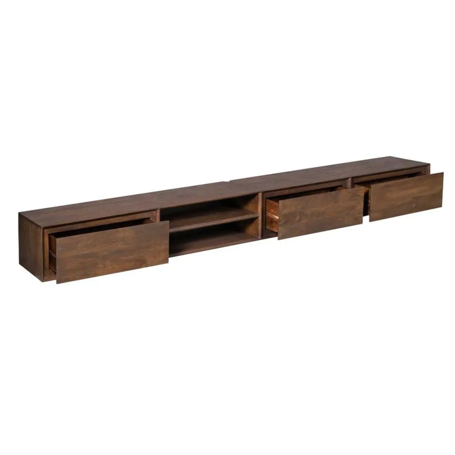 Furndea Industriele Kasten|Tv Meubels|Tony Zwevend Tv meubel Walnoot Mangohout 240 cm