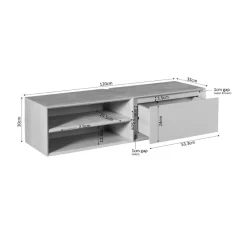Furndea Industriele Kasten|Tv Meubels|Tony Zwevend Tv meubel Walnoot Mangohout 120 cm