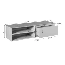 Furndea Industriele Kasten|Tv Meubels|Tony Zwevend Tv meubel Zand Mangohout 120 cm