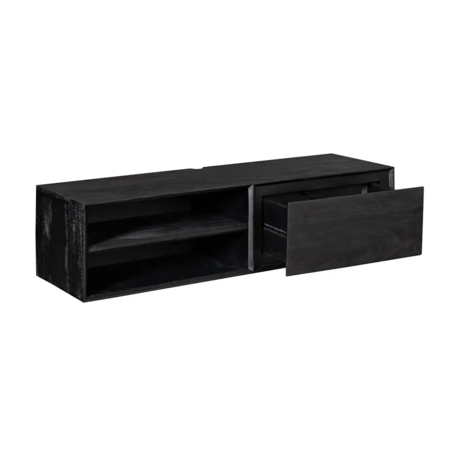 Furndea Industriele Kasten|Tv Meubels|Tony Zwevend Tv meubel Zwart Mangohout 120 cm