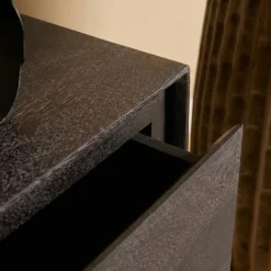 Furndea Industriele Kasten|Tv Meubels|Tony Zwevend Tv meubel Zwart Mangohout 160 cm