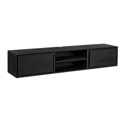 Furndea Industriele Kasten|Tv Meubels|Tony Zwevend Tv meubel Zwart Mangohout 160 cm