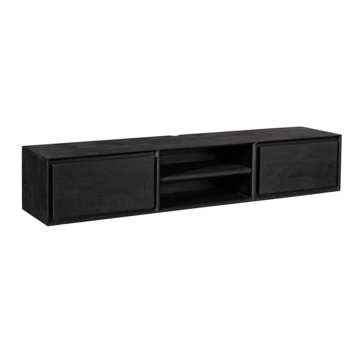 Furndea Industriele Kasten|Tv Meubels|Tony Zwevend Tv meubel Zwart Mangohout 160 cm