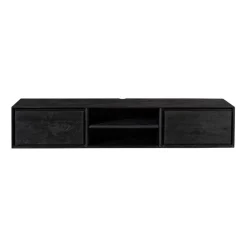 Furndea Industriele Kasten|Tv Meubels|Tony Zwevend Tv meubel Zwart Mangohout 160 cm