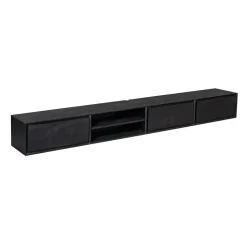 Furndea Industriele Kasten|Tv Meubels|Tony Zwevend Tv meubel Zwart Mangohout 240 cm