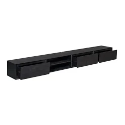 Furndea Industriele Kasten|Tv Meubels|Tony Zwevend Tv meubel Zwart Mangohout 240 cm