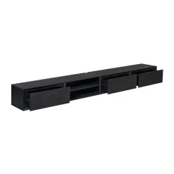 Furndea Industriele Kasten|Tv Meubels|Tony Zwevend Tv meubel Zwart Mangohout 280 cm