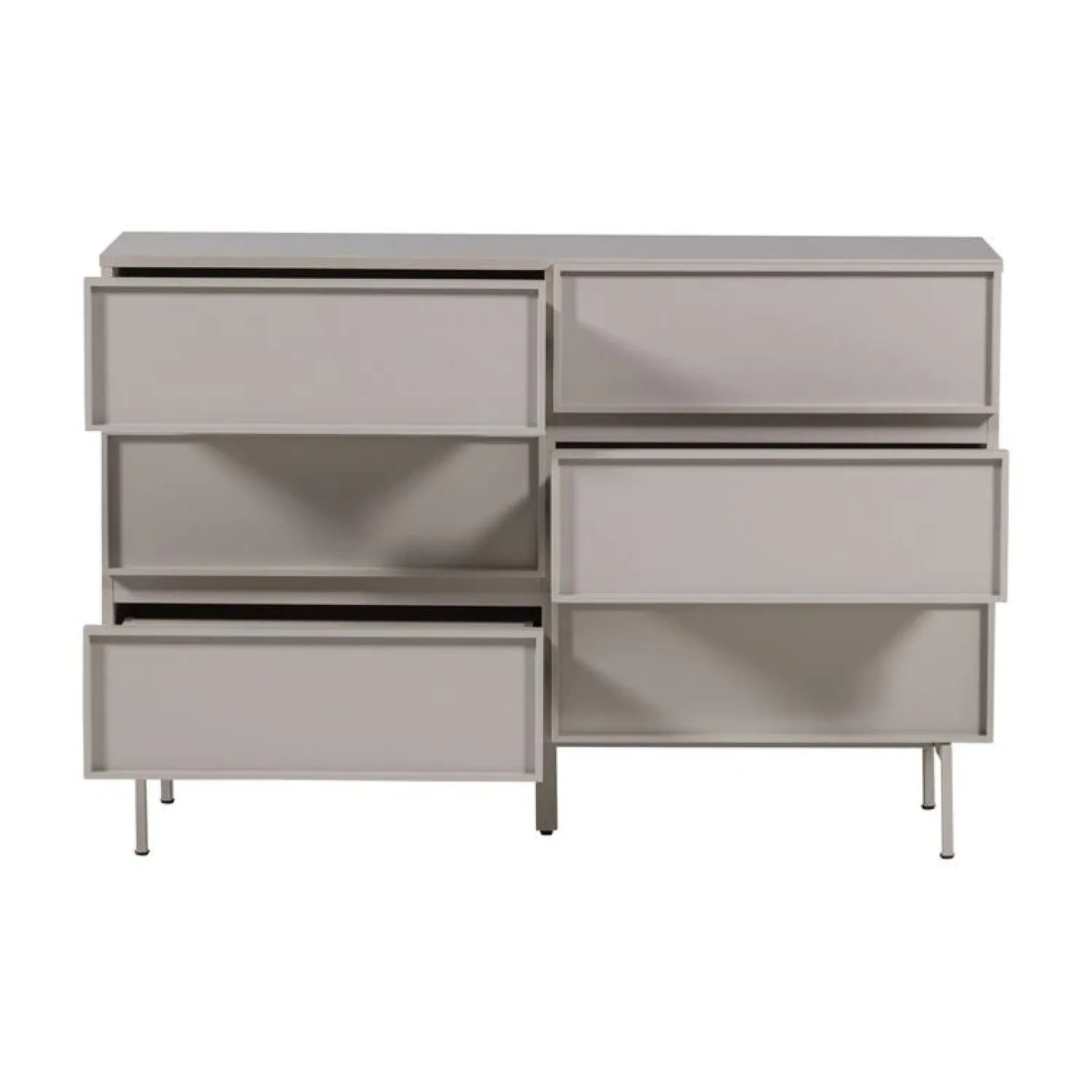 WOOOD Ladenkasten|Industriele Kasten|Tours Ladekast 6 Lades Melamine/MDF Zand 120cm