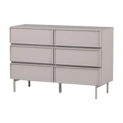 WOOOD Ladenkasten|Industriele Kasten|Tours Ladekast 6 Lades Melamine/MDF Zand 120cm