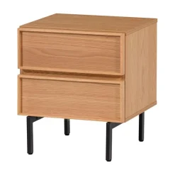 WOOOD Nachtkastjes|Industriele Kasten|Tours Nachtkastje Melamine/MDF Naturel 45cm