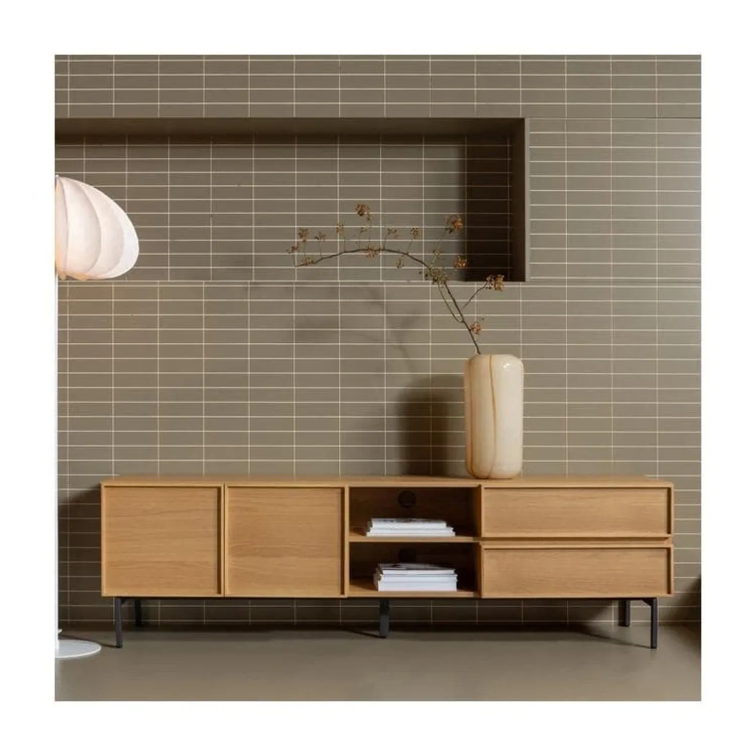 WOOOD Industriele Kasten|Tv Meubels|Tours Tv meubel Melamine/MDF Naturel 180cm