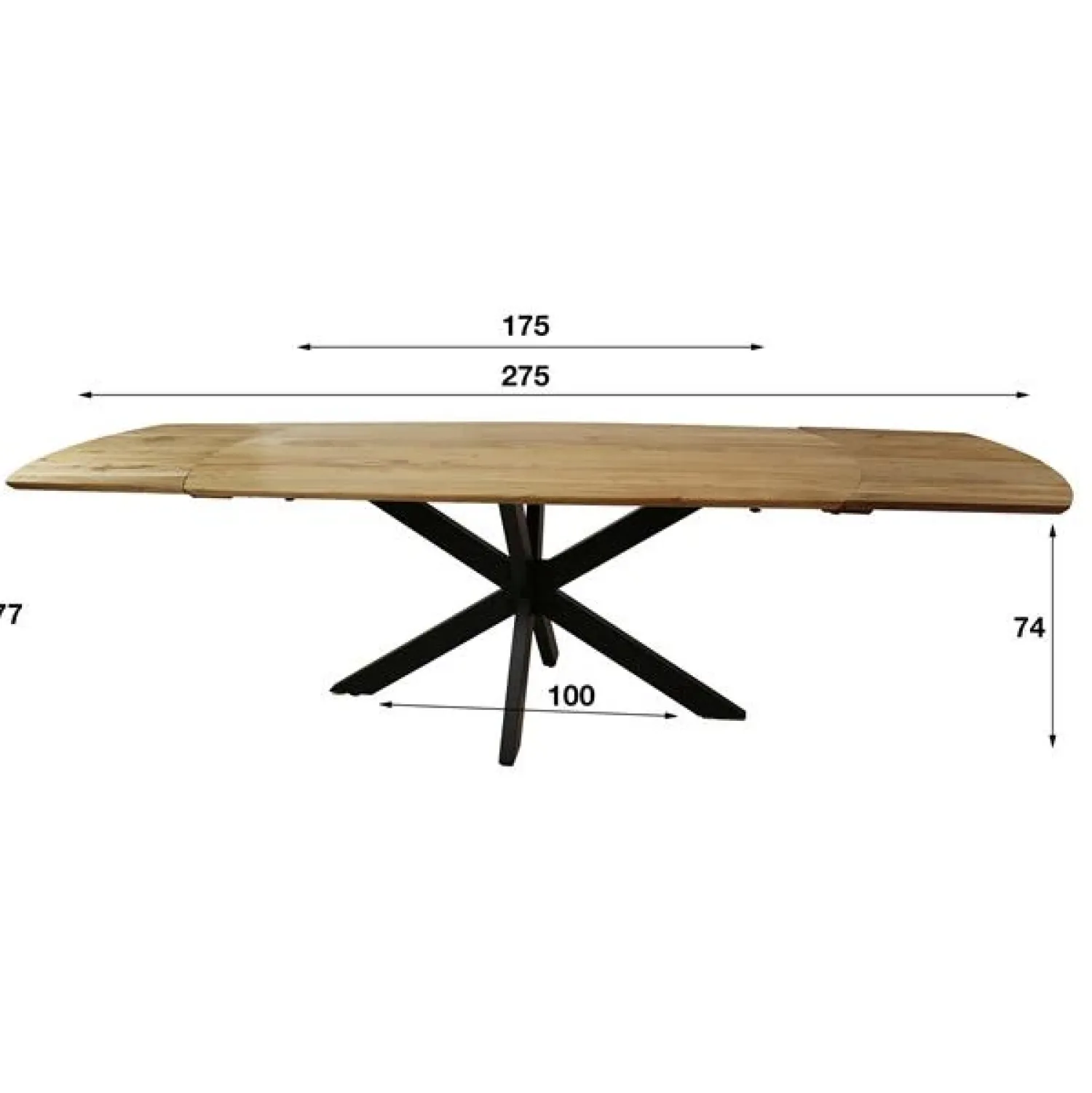 Kalfort Eettafels|Tuco uitschuifbare Eetkamertafel Acaciahout 175/275cm