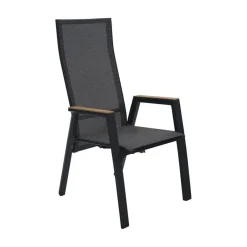 Lesli Living Tuinstoelen|Tuinstoel Amir Teak Noir