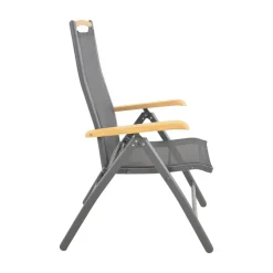Lesli Living Tuinstoelen|Tuinstoel Monza zwart verstelbaar