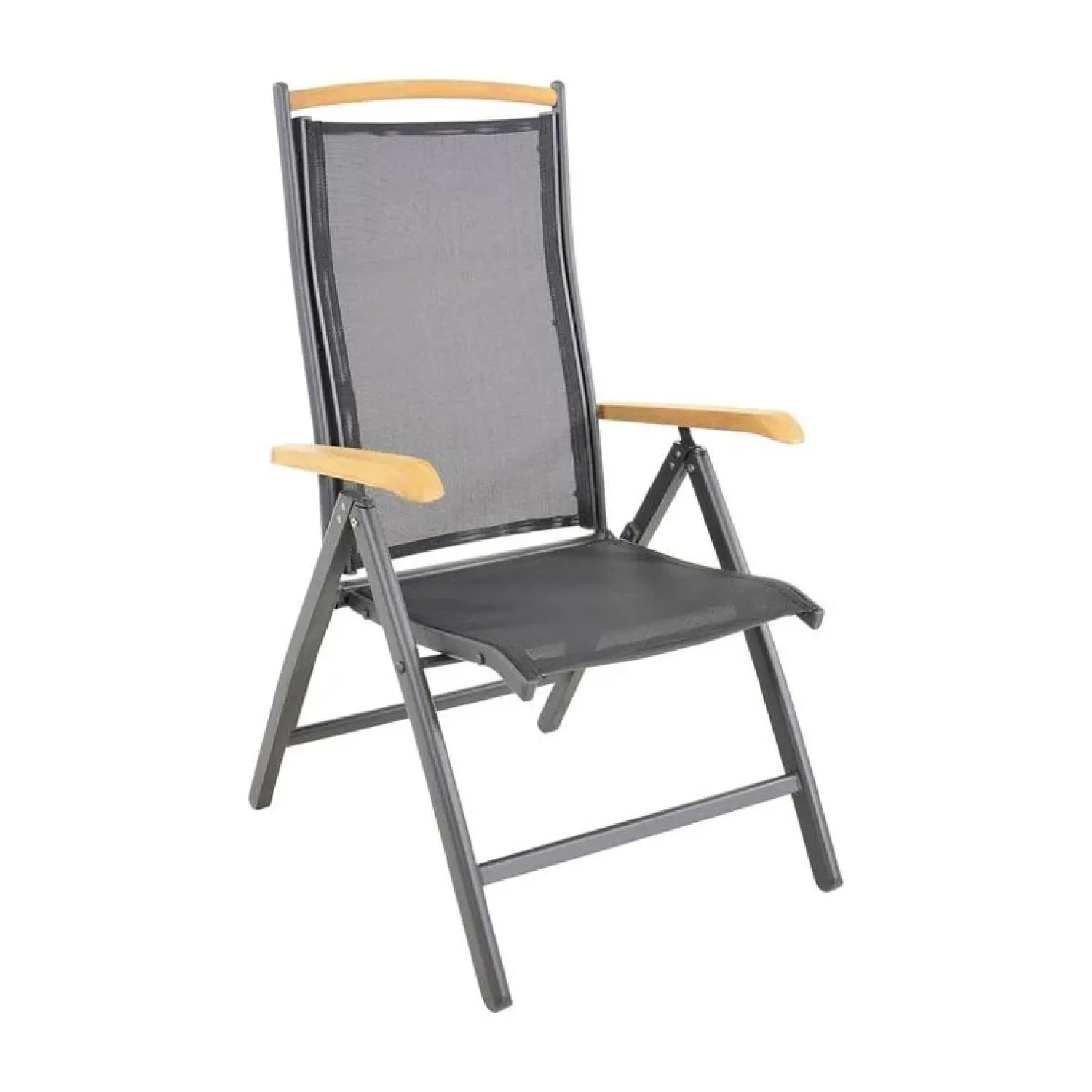 Lesli Living Tuinstoelen|Tuinstoel Monza zwart verstelbaar