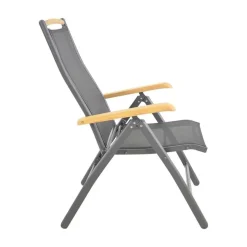 Lesli Living Tuinstoelen|Tuinstoel Monza zwart verstelbaar