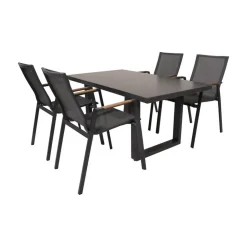 Lesli Living Tuinstoelen|Tuinstoel Tarragona Teak Noir