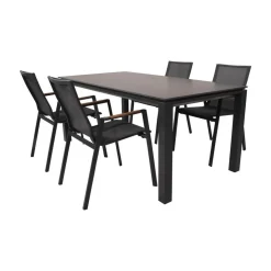 Lesli Living Tuinstoelen|Tuinstoel Tarragona Teak Noir