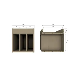 WOOOD Vakkenkasten|Industriele Kasten|Turner Platenkast Grenen Mud 44cm