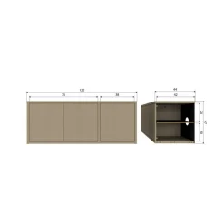 WOOOD Industriele Kasten|Tv Meubels|Turner Tv meubel Grenen Mud 120cm