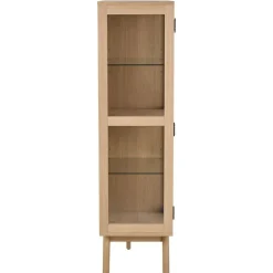 Nordhavn Vitrinekasten|Industriele Kasten|Tuvra Vitrinekast Laag Naturel Eiken 140cm