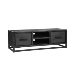 Label51 Industriele Kasten|Tv Meubels|Tv meubel Chili Zwart Mangohout 120cm