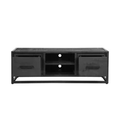 Label51 Industriele Kasten|Tv Meubels|Tv meubel Chili Zwart Mangohout 120cm