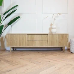 Label51 Industriele Kasten|Tv Meubels|Tv meubel Jule Naturel Eikenhout 200cm