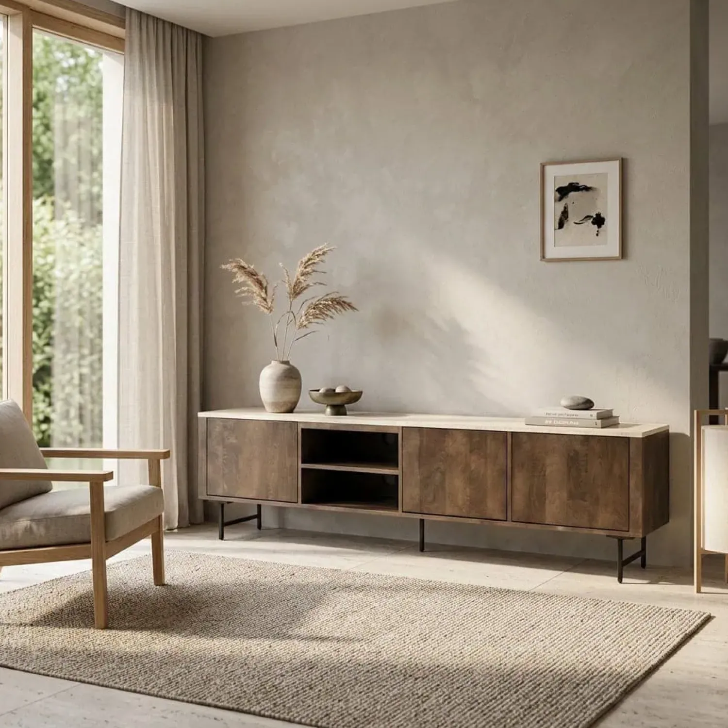 Eleonora Industriele Kasten|Tv Meubels|TV meubel Lio mangohout 3 deurs 200cm
