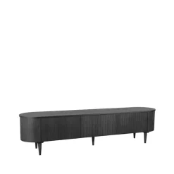 Label51 Industriele Kasten|Tv Meubels|Tv Meubel Oliva Zwart Eikenhout 220cm