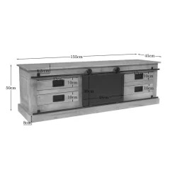 Furndea Industriele Kasten|Tv Meubels|Tv meubel Trenso Mangohout 155 cm