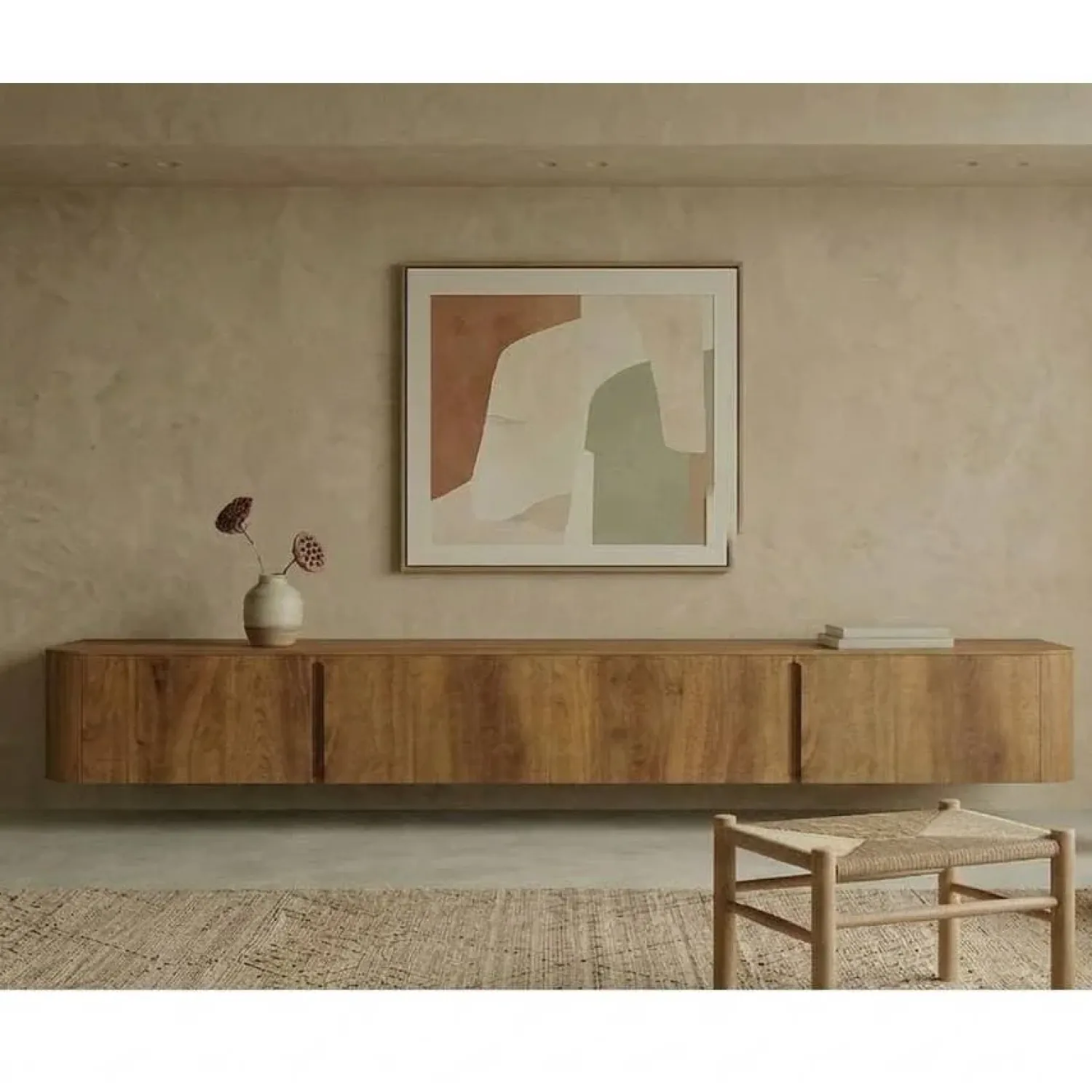 Cavetown Industriele Kasten|Tv Meubels|Tv meubel Yama naturel zwevend | 235cm