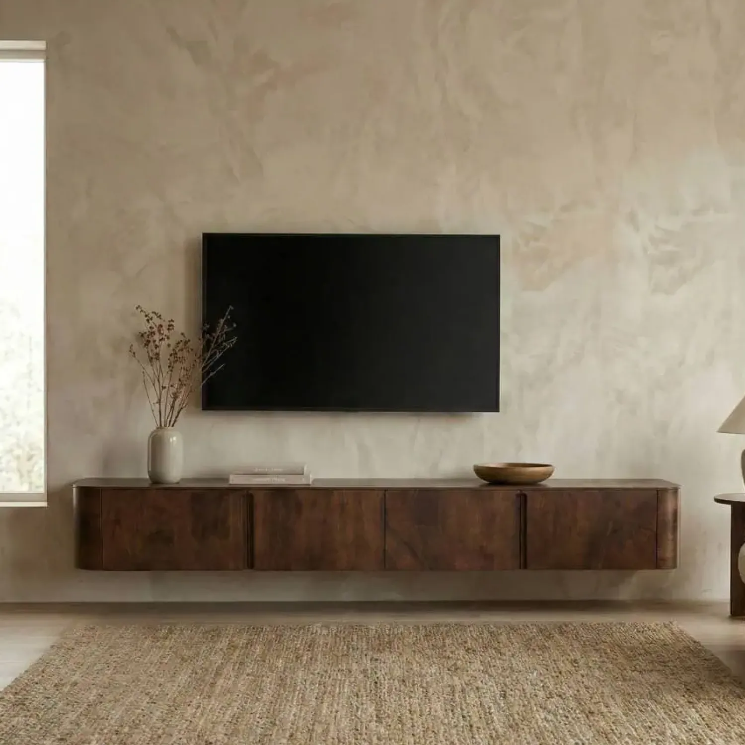 Cavetown Industriele Kasten|Tv Meubels|Tv meubel Yama walnoot zwevend | 235cm