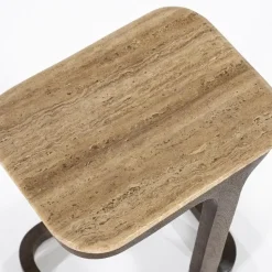 Eleonora Bijzettafels|Tyler Bijzettafel travertin 40 cm