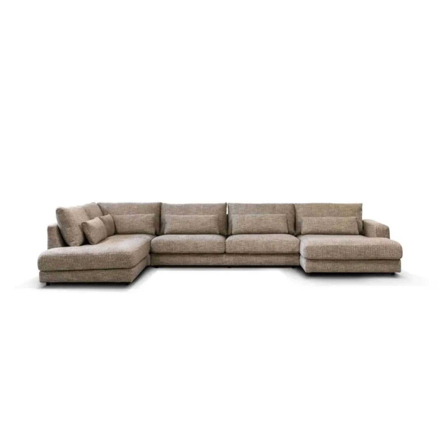 Pepp Hoekbanken|U-Bank Como met ottoman links – Beige Silencio 19 Chenille