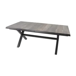 Lesli Living Tuintafels|Uittrektafel Castilla Noir met kruispoot 204-264cm