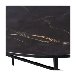 WOOOD Salontafels|Vajen Salontafel organisch Zwart Marmerlook 80cm
