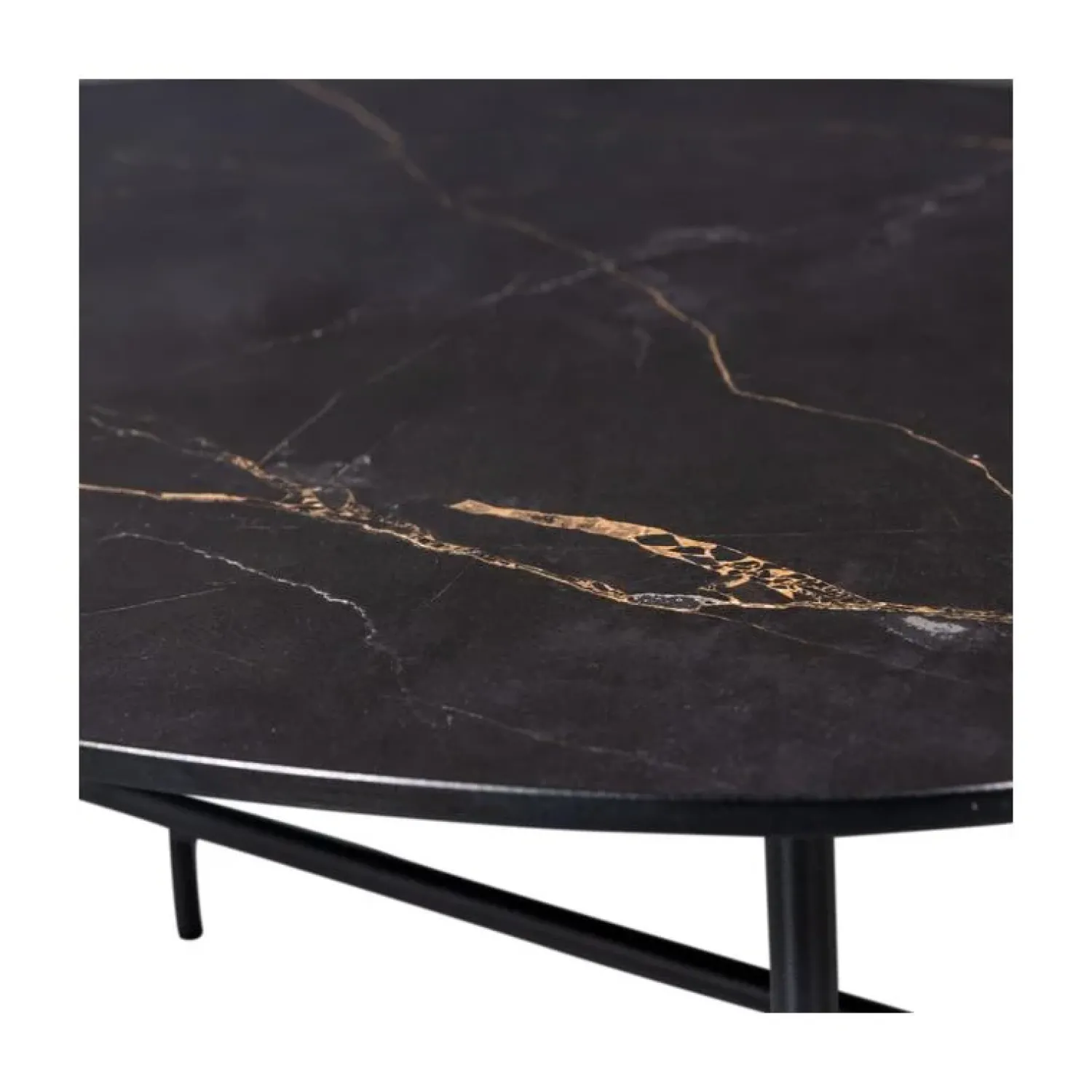 WOOOD Salontafels|Vajen Salontafel organisch Zwart Marmerlook 80cm