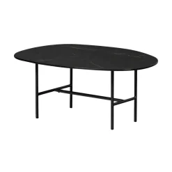 WOOOD Salontafels|Vajen Salontafel organisch Zwart Marmerlook 80cm