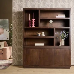 Furndea Vakkenkasten|Boekenkasten|Vakkenkast Dortmund XL Walnoot 160cm