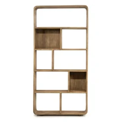 By Boo Vakkenkasten|Industriele Kasten|Vakkenkast Rigato small Mangohout 100cm