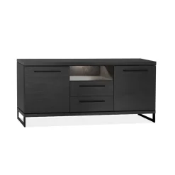 Maison Madera Dressoirs|Industriele Kasten|Valente Dressoir 2-deurs Zwart 180cm