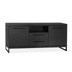 Maison Madera Dressoirs|Industriele Kasten|Valente Dressoir 2-deurs Zwart 180cm