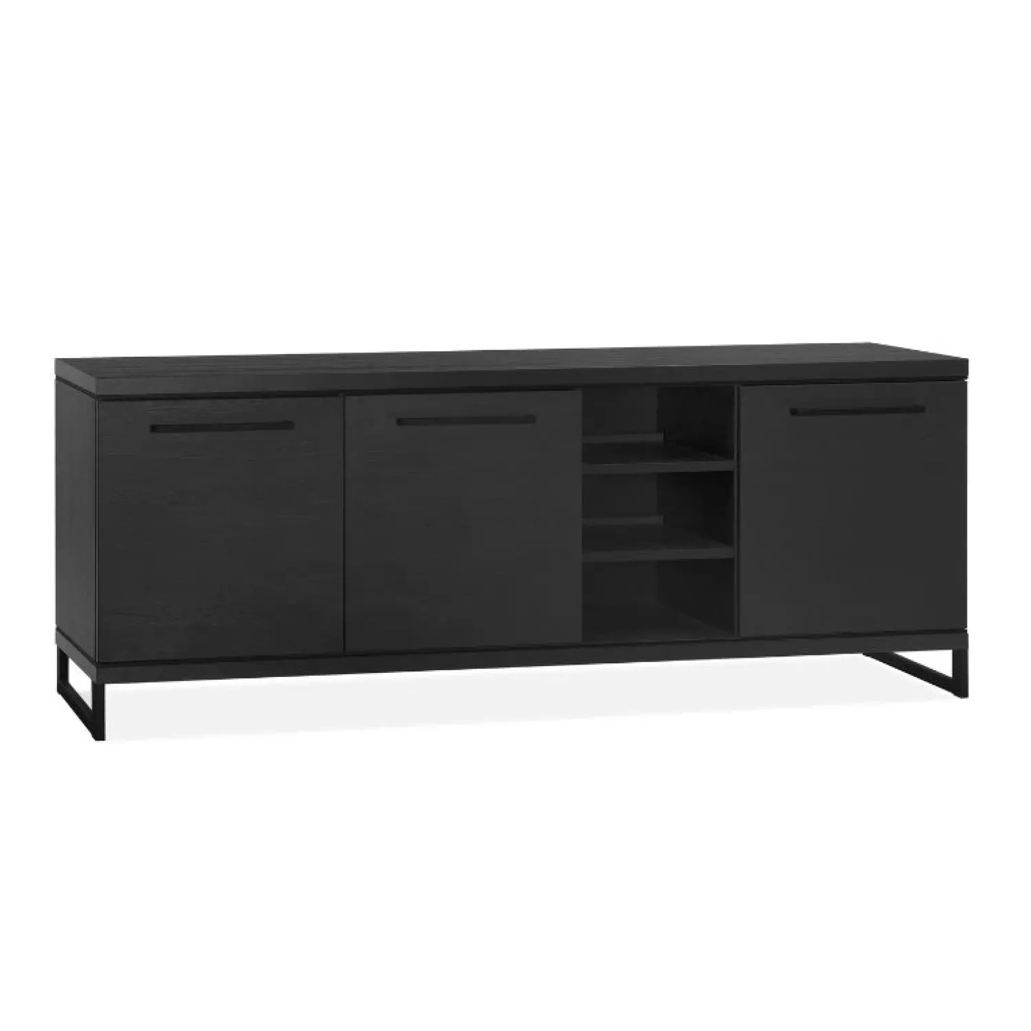 Maison Madera Dressoirs|Industriele Kasten|Valente Dressoir 3-deurs Zwart 220cm