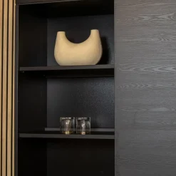 Maison Madera Wandkasten|Industriele Kasten|Valente Wandkast Zwart 120cm
